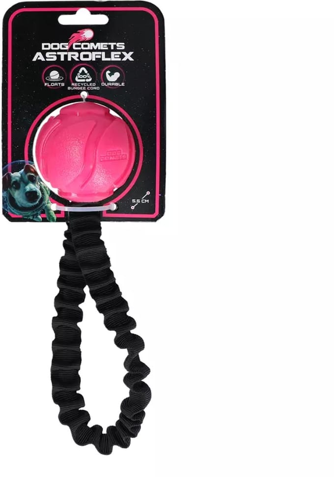 Dog Comets AstroFlex - Hondenspeelgoed Bal met Elastiek - hondenspeelgoed bal elastiek - apporteerspeelgoed hond - Roze