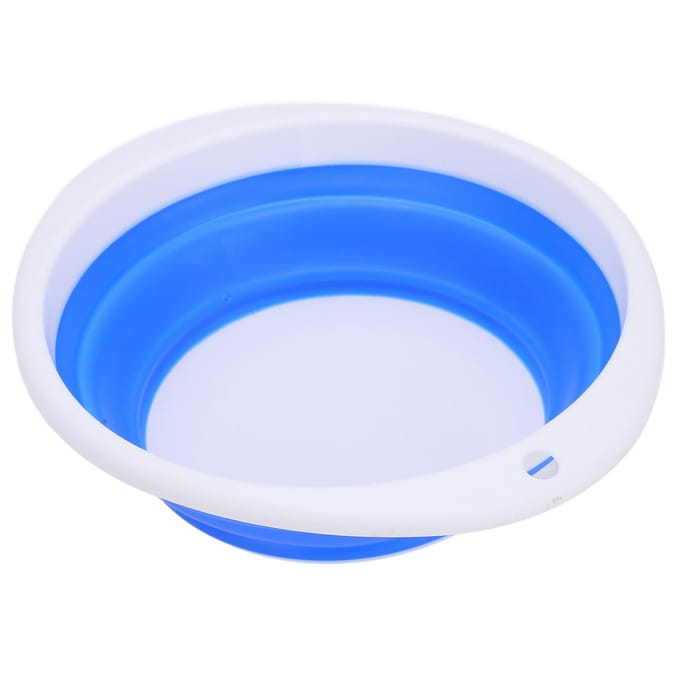 Opvouwbare Wastafel Draagbare Multifunctionele Plastic Rubber Groentewasemmer voor Reizen 26x23x8cm white