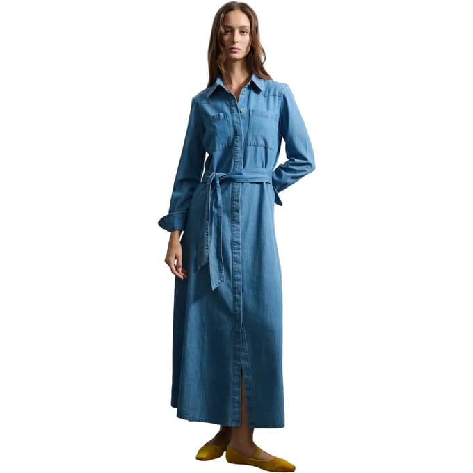 Dames katoenen spijkerblouse jurk Stefanel Regular Fit