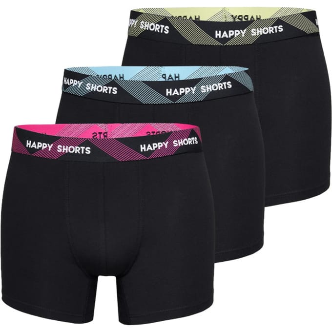 Happy Shorts 3-Pack Boxershorts Heren Zwart - Maat M