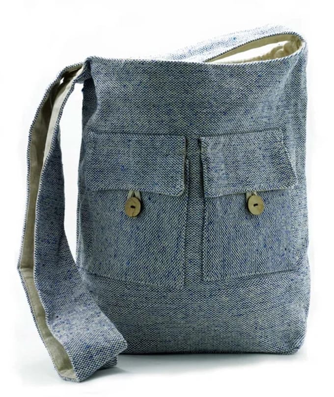 Tassen met Twee Zakken in Natuurlijke Tinten - Comp Denim - Groot