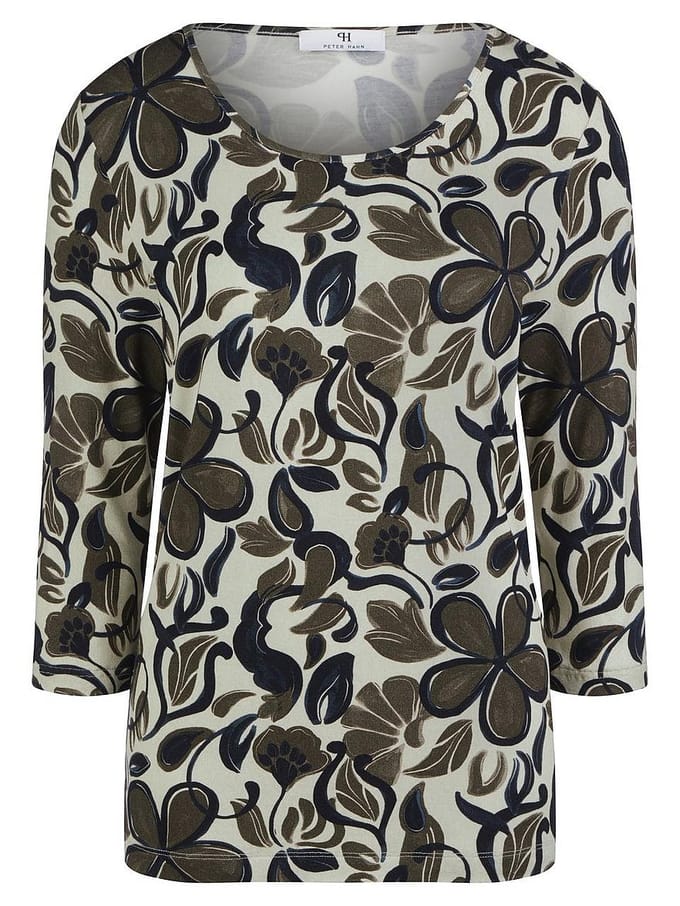 Shirt ronde hals Van Peter Hahn beige