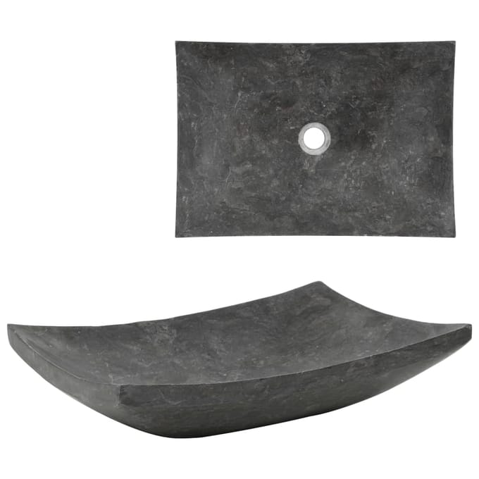 vidaXL - Gootsteen - 50x35x12 - cm - marmer - zwart