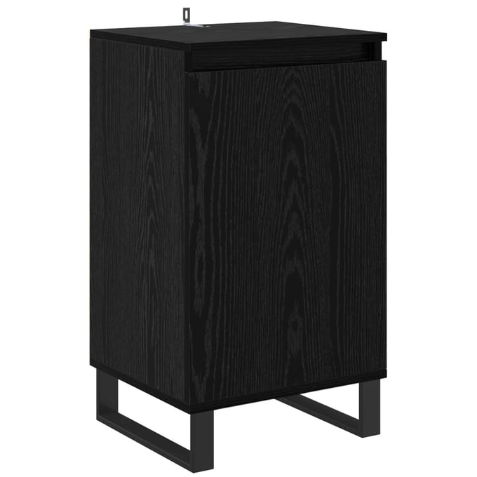 vidaXL - Dressoir - Zwart - Eiken - 40 - x - 35 - x - 70 - cm - Bewerkt - hout