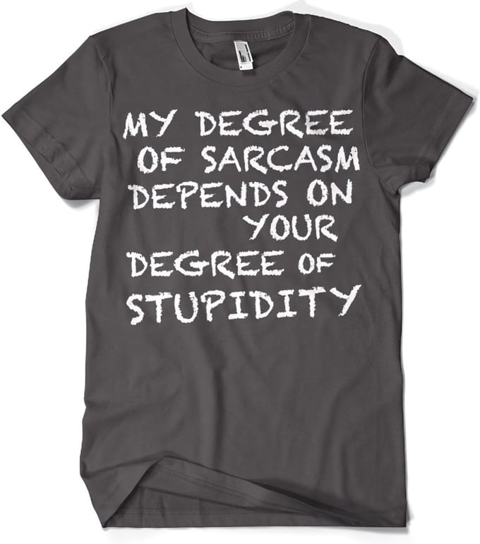Hybris My Degree Of Sarcasm T-shirt donkergrijs