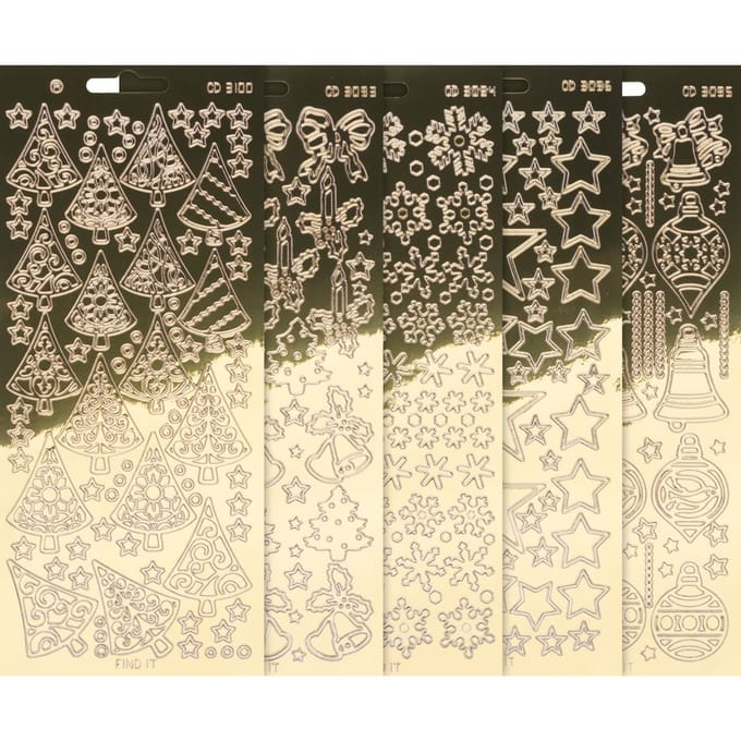 VBS reliëfstickerset "Xmas" - Goud