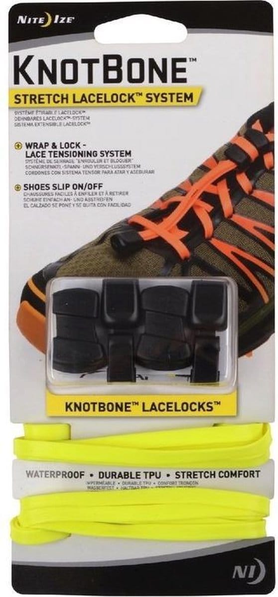Nite Ize - KnotBone - Stretch LaceLock System - Neon Geel