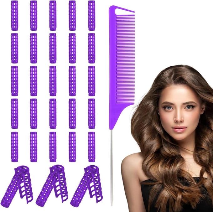 Solidchoice - Hitteloze Haarrollers voor Korte en Fijne Haartypes, 28 Stuks