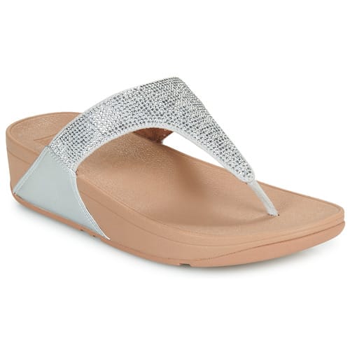 Fitflop Lulu Crystal Embellished Toe Post Sandalen Zilver EU 39 Vrouw