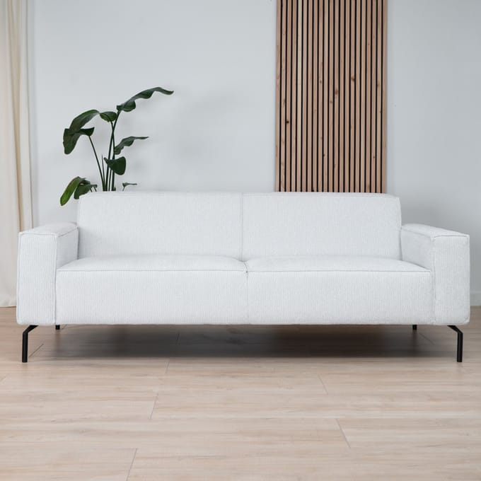 Bronx71® 3-zitsbank Kansas ribstof off white