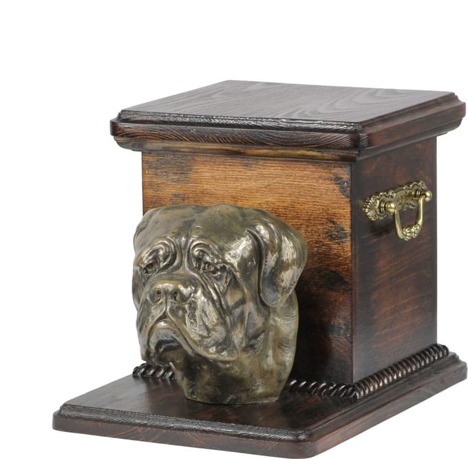 Elegante urn voor hondenas met buste van Dogue de Bordeaux