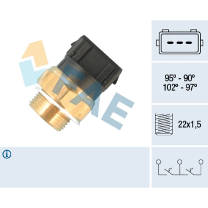 Temperatuurschakelaar, radiateurventilator FAE 37823