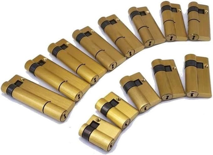 ApuaVireo&Co 1 Pcs Fingerprint Smart Lock Cylinder, Copper Material, C Class Lock, with 3 Keys, High Security One-Sided Half Lock Cylinder Lock(45)