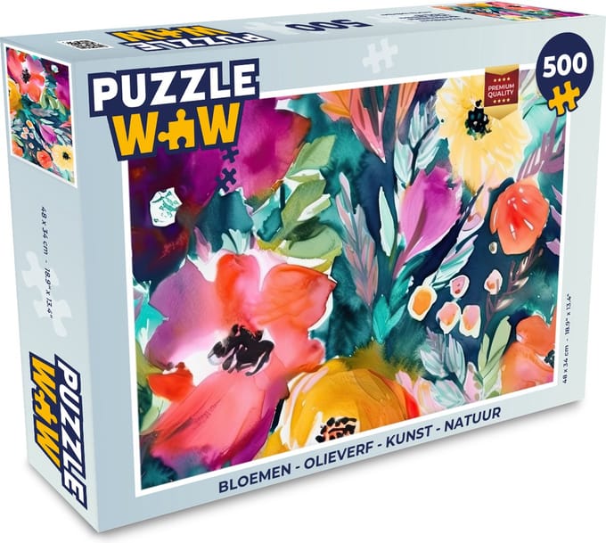 Puzzel Bloemen - Olieverf - Kunst - Natuur - Legpuzzel - Puzzel 500 stukjes