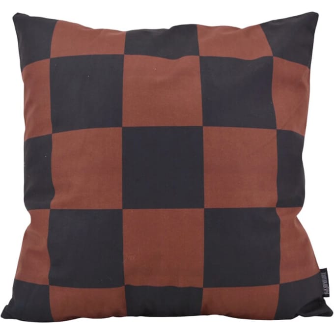 Gek op kussens! Sierkussen checker /bruin | 45 x 45 cm | katoen/polyester
