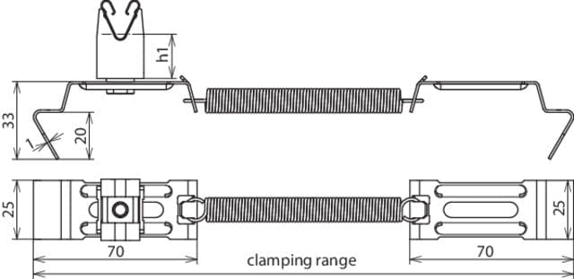 Dehn Dakgeleiderhouder H32mm Voor 8mm Range 180 - 206249