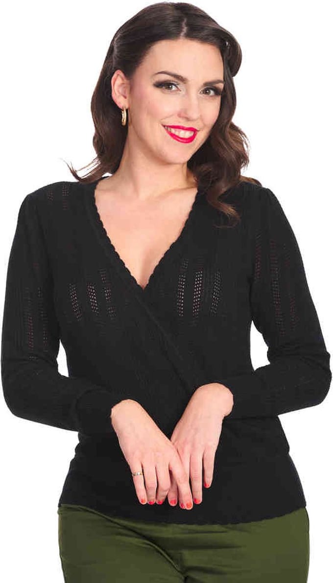 Banned Longsleeve top -M- Royal Zwart