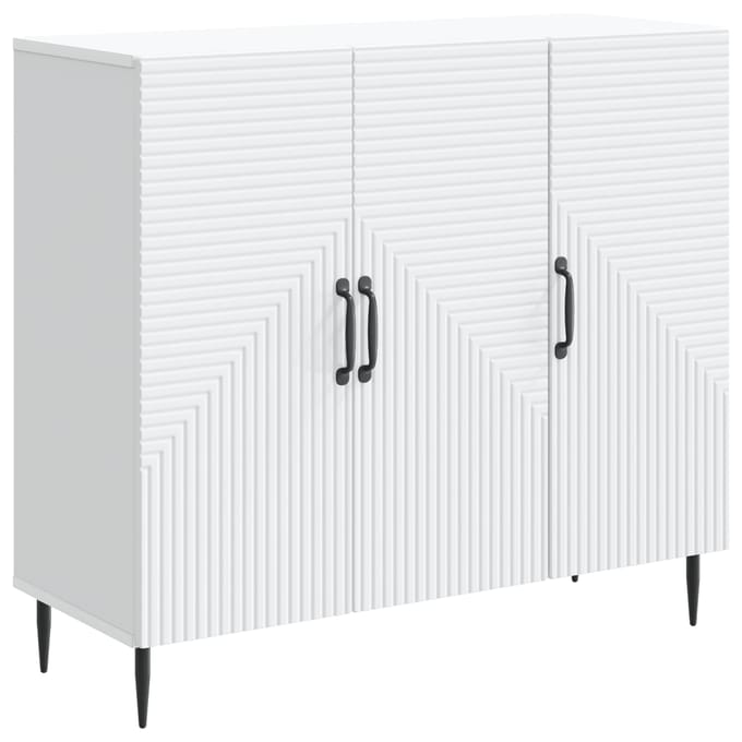 vidaXL - Dressoir - Wit - 89 - x - 34,5 - x - 80 - cm - Bewerkt - hout
