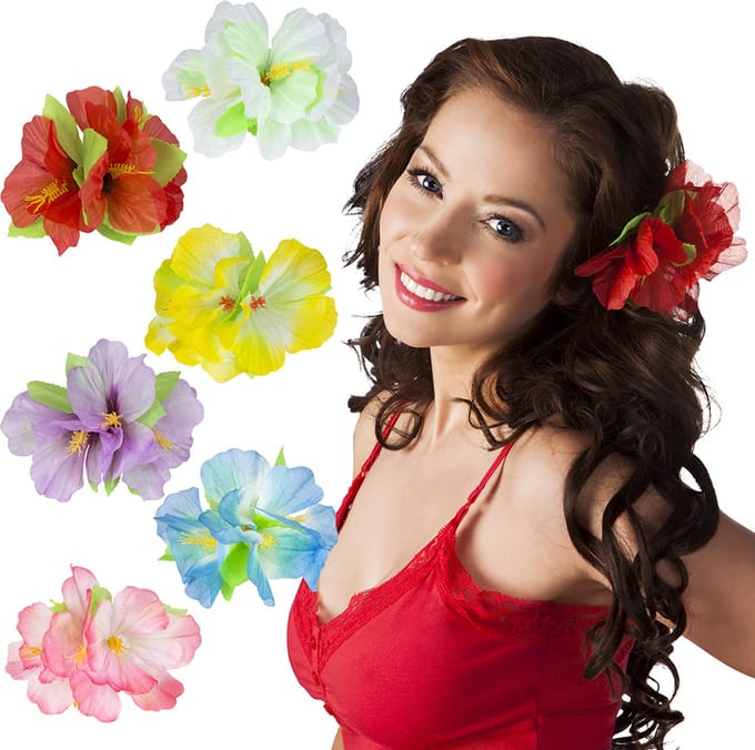 Boland - Haaraccessoire Hibiscus - Haarclip - Volwassenen - Hawaii - Hula - Themafeest - Carnaval