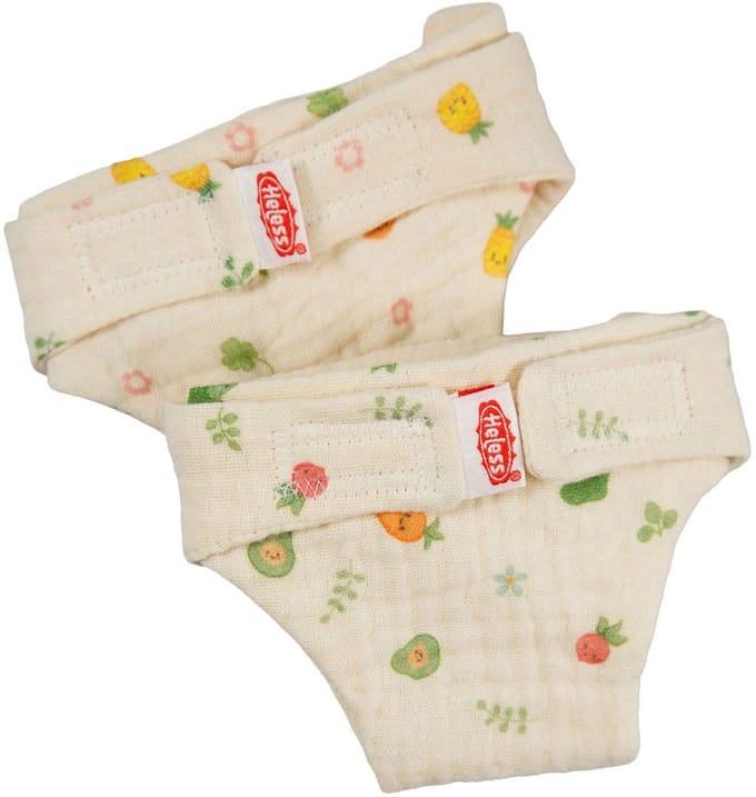 Heless poppenluier katoen Fruit 35-45 cm biologisch speelgoed.