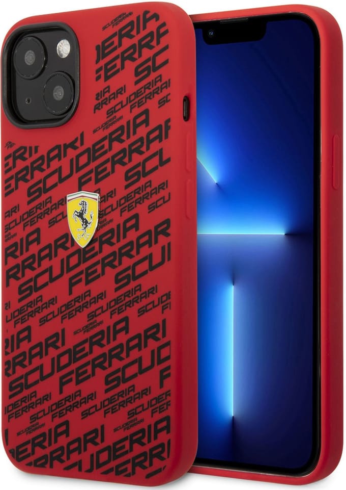 Ferrari iPhone 14 Pro Hardcase Backcover - Scuderia All-Over - Rood