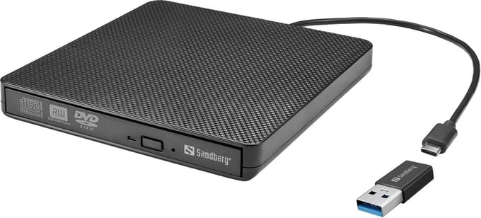 Sandberg USB-C/A DVD Burner - CD-RW - USB-C - Zwart