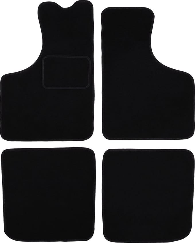 Zwarte veloursmatten voor: Skoda 1000MB sedan (1966-1969)