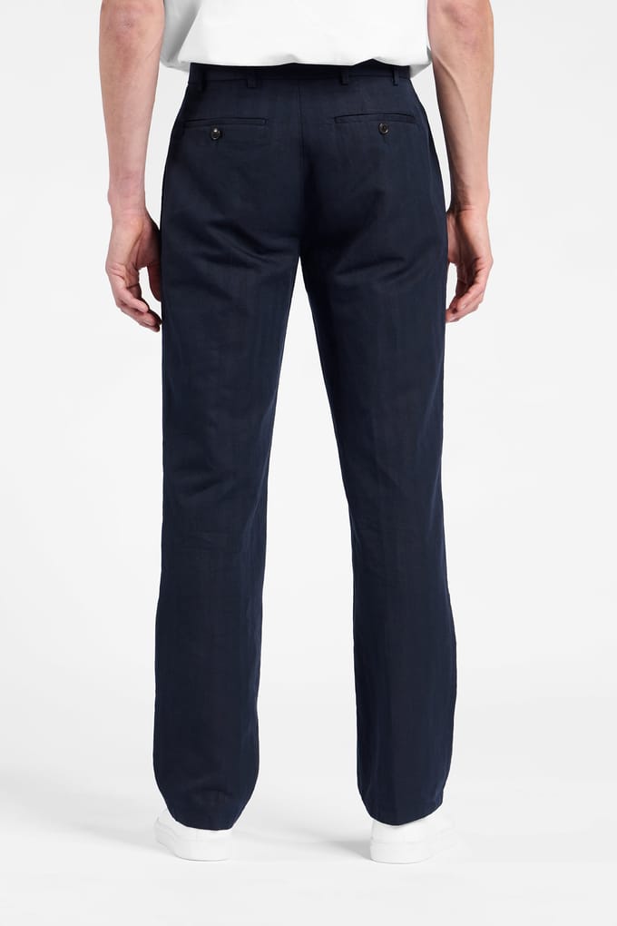 No Label Mayfair Cotton-linen Navy Größe: 50 | Chinos Outlet | Herren | Blau