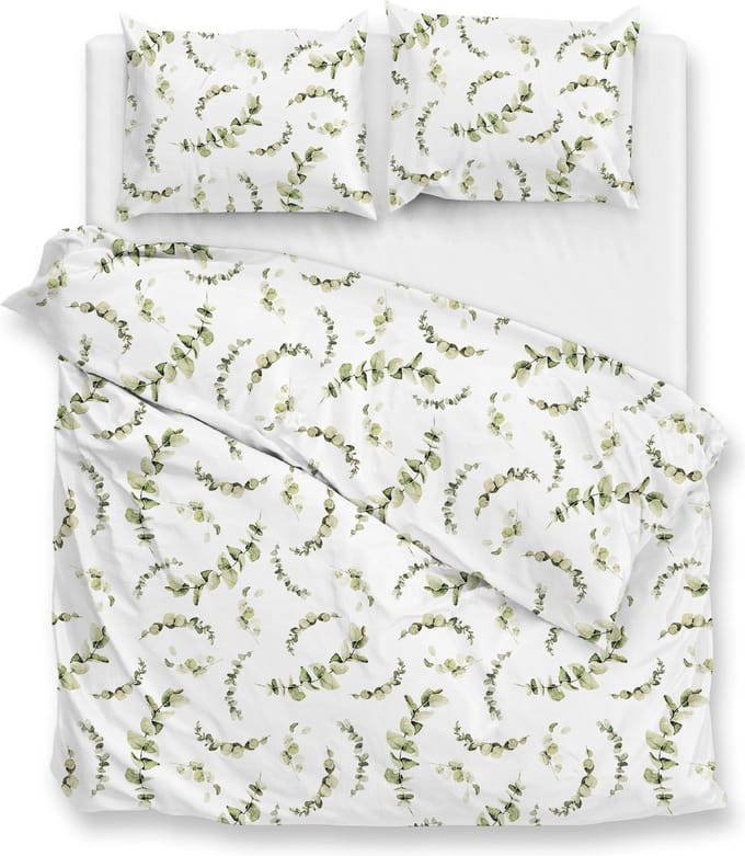 Zohome Eucalia Dekbedovertrek - 100% Katoen-Satijn - 200x220-NL-BE - Wit