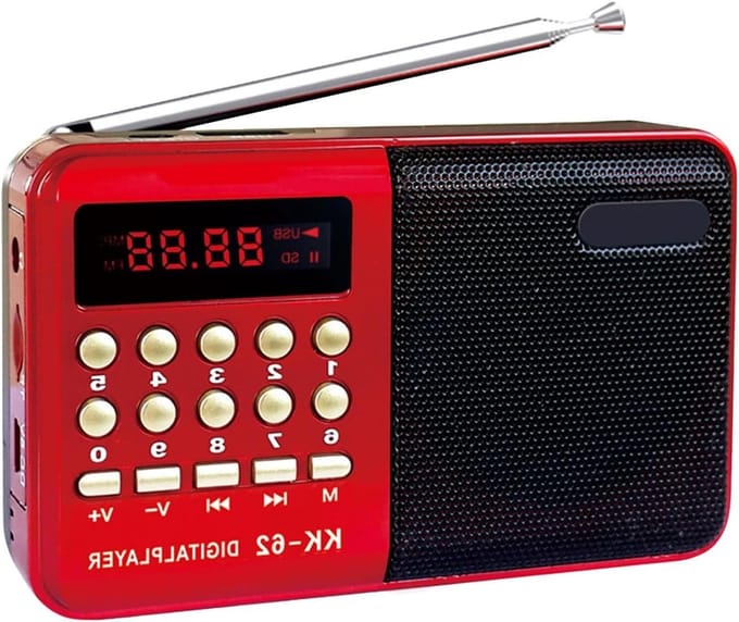 Draagbare Radio - Digitale Ontvanger - Muziek Luisteren - Verbeterde Antenne - Compact Formaat - Rood