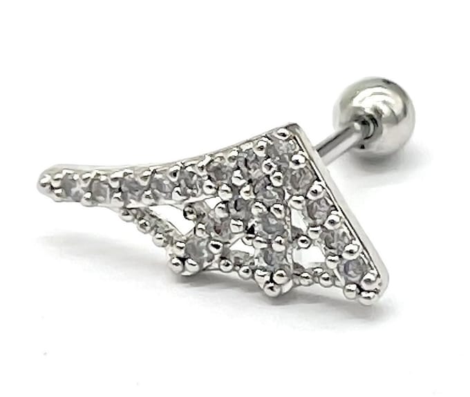 Oorpiercing met Zirkonia - RVS - 8 mm - Zilverkleurig