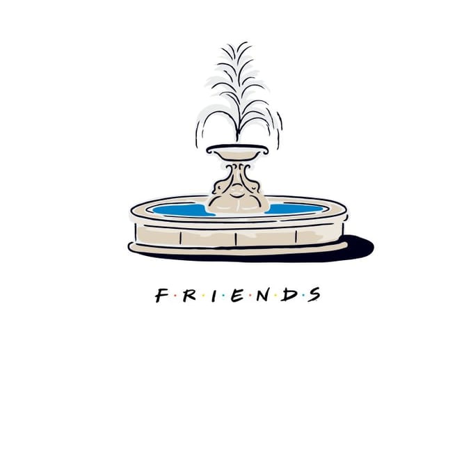 Friends Fountain t-shirt - Wit - L