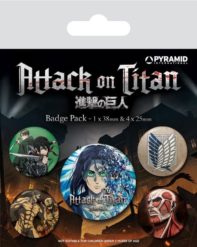 Pyramid International Attack on Titan Pin-Back Buttons 5-Pack Season 4 Pins & Brooches