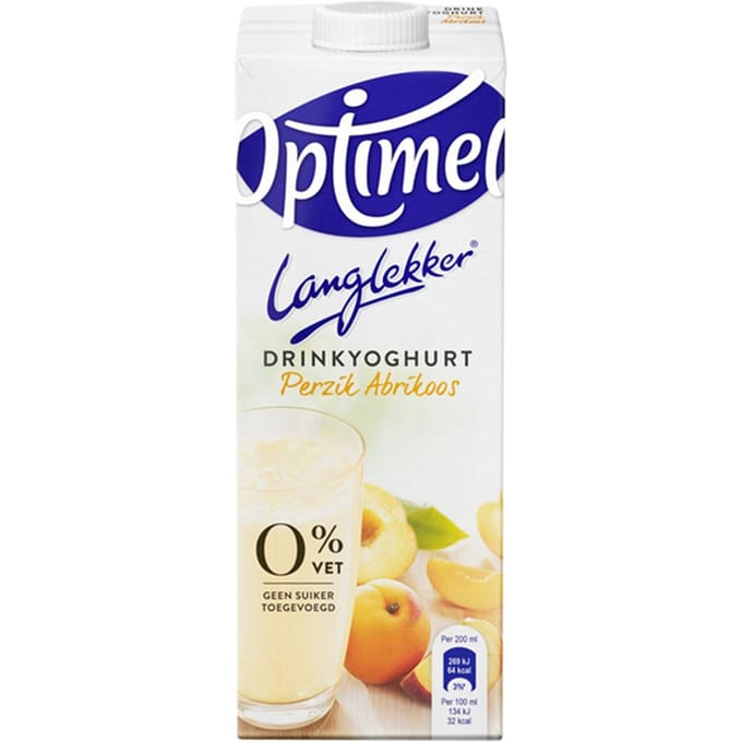 Drinkyoghurt Optimel Langlekker perzik abrikoos 1liter