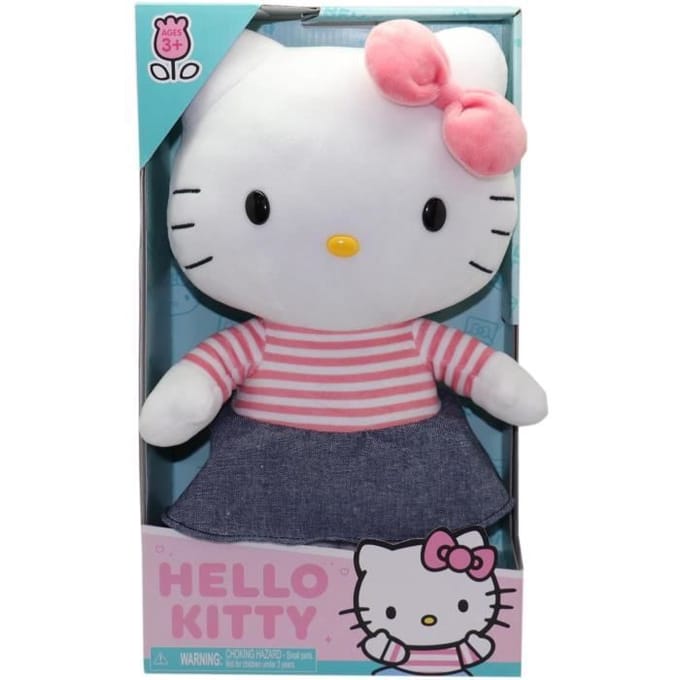 Pluche - GPTOYS - HELLO KITTY - HKT131 - Model met spijkerjurk - 30 cm - Vanaf 3 jaar