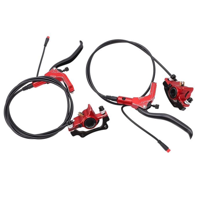 Fiets Schijfremset Gevoelig Voor Achter Stroomonderbreking Hydraulische Remkit voor Elektrische Scooter Rood black