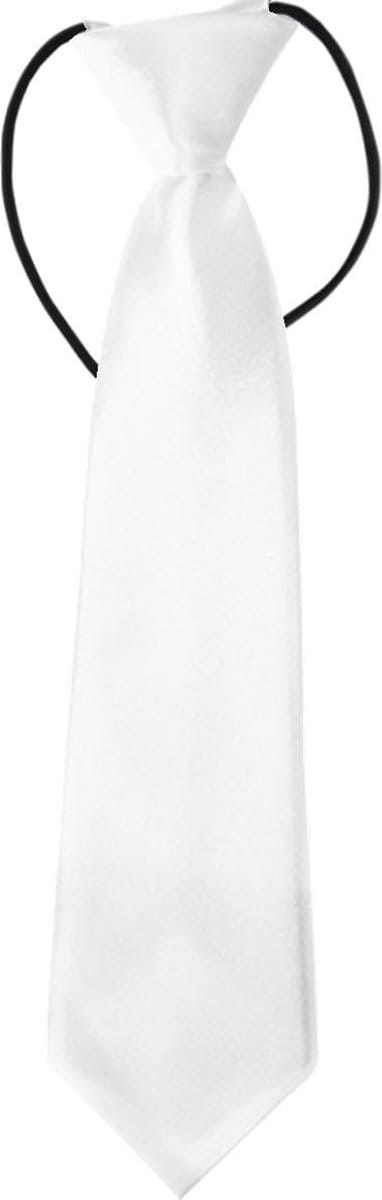 Fako Fashion - Kinderstropdas - Kinder Stropdas - Jongens Stropdas - Das - Effen - Elastiek - Wit