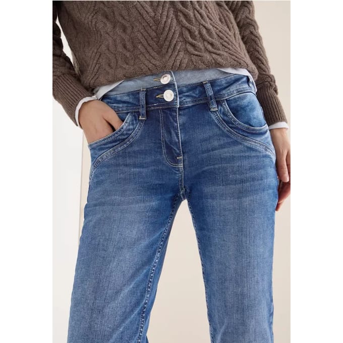 Jeans met dubbele tailleband