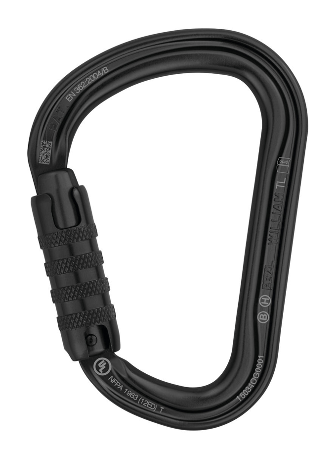 PETZL WILLIAM TRIACT-LOCK BLACK – Lichtgewicht asymmetrische karabiner 27 KN