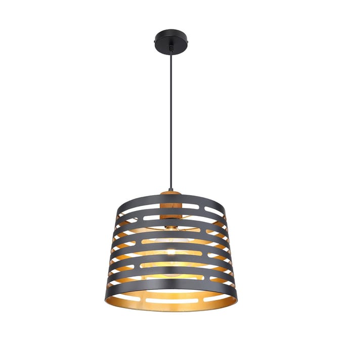 Globo - hanglamp - Ablona - zwart - metaal - Ø 35cm - E27 - 15451H1