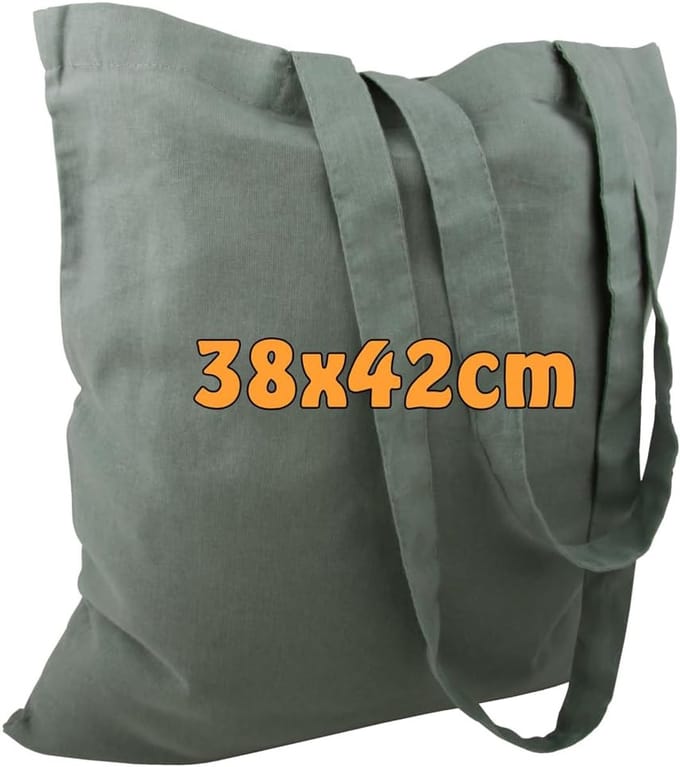 Katoenen tas met lange hengsels 38x42cm