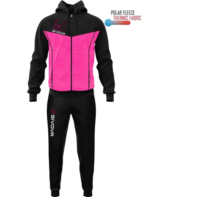 Tuta visa melange con cappuccio polarfleece