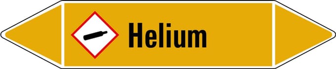 Helium leidingmarkering op vel 252 x 52 mm - 3 per vel