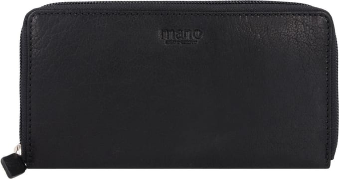 mano Leren Portemonnee Don Simon Long Zip Wallet Black Zwart