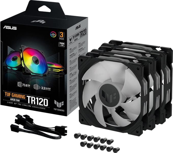 ASUS TUF GAMING TR120 3-pack - Case ventilator - 120mm - Black - 29 dBA