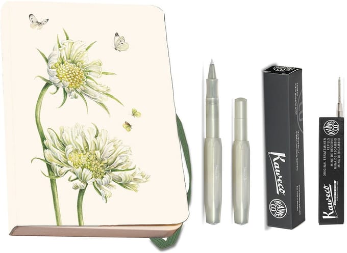 Kaweco - Bekking & Blitz - Schrijfwarenset - NOTEBOOK KLEIN 9,5X15 harde kaft groen - Rollerbal Light Green - vullingen