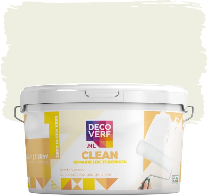 Decoverf clean muurverf ivoorwit, 2.5L
