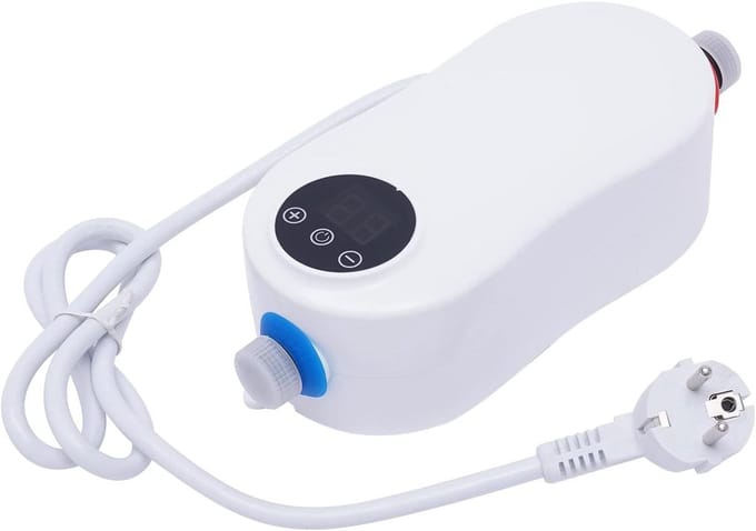 Mini Elektrische Boiler - Directe Verwarming - Direct Warm Water - Ruimtebesparend Ontwerp - 20cm Hoog - Wit