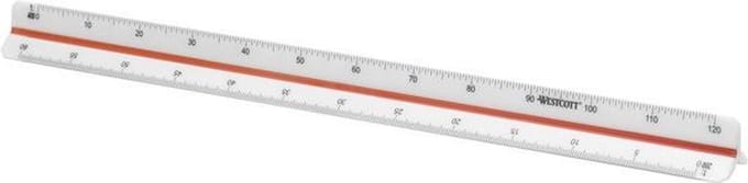 Westcott schaalstok - 30cm - 1:100/200/250/300/400/500 - AC-E10162