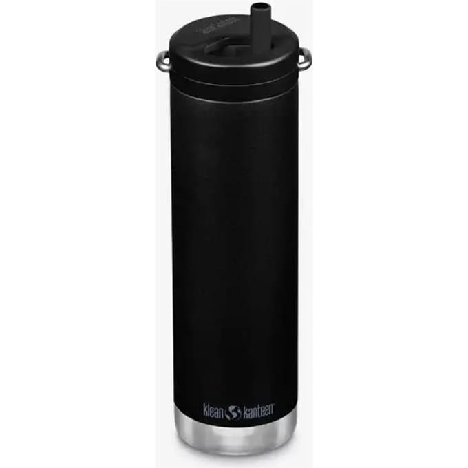 Klean Kanteen TKWide 592ml - Twist Cap Black- geïsoleerd - met rietje